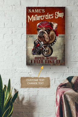 Motorcycles Shop Personalized Canvas Animal Gift For Dog Lover Dog Foster Puppy Fan Motorcycles Shop Decor Canvas Gallery Painting Wrapped Canvas Framed Prints, Canvas Paintings Wrapped Canvas 12x16