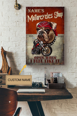 Motorcycles Shop Personalized Canvas Animal Gift For Dog Lover Dog Foster Puppy Fan Motorcycles Shop Decor Canvas Gallery Painting Wrapped Canvas Framed Prints, Canvas Paintings Wrapped Canvas 8x10
