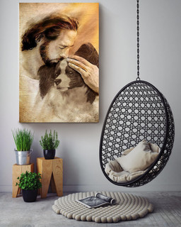 Jesus And Papillon Dog God For Gift For Dog Lovers Christian Canvas Gallery Painting Wrapped Canvas Framed Prints, Canvas Paintings Wrapped Canvas 16x24