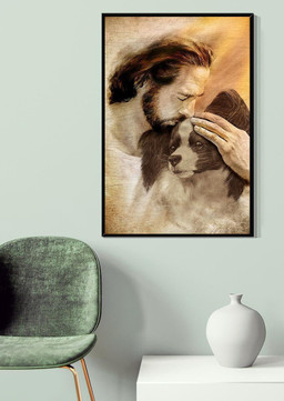 Jesus And Papillon Dog God For Gift For Dog Lovers Christian Canvas Gallery Painting Wrapped Canvas Framed Prints, Canvas Paintings Wrapped Canvas 20x30