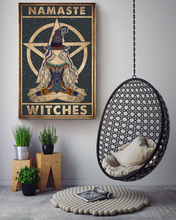 Namaste Witch Halloween Wall Decor Gift For Pumpkin Carving Ideas Halloween Decorations Witch Lover Canvas Wrapped Canvas 16x24
