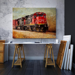 Railway Single Canvas Rectangle Cn Canada National Railway 04180 Wrapped Canvas 16x24