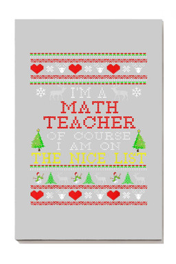 Math Teacher The Nice List Mathemetics For Classroom Decor Christmas Canvas Gallery Painting Wrapped Canvas Framed Prints, Canvas Paintings Wrapped Canvas 8x10