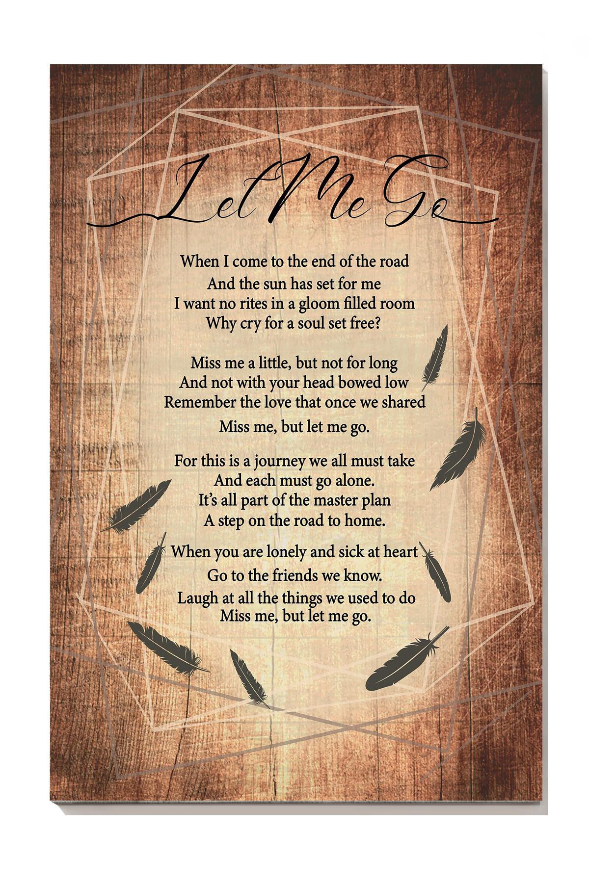 Let Me Go Vintage Poem Memorial Quote For Memorial Day Canvas Framed Prints, Canvas Paintings Wrapped Canvas 8x10