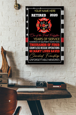 Personalized Certified For Fireman Volunteer Firefighter Retired Memorial Our Heros Canvas Wrapped Canvas 20x30
