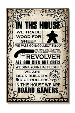 In This Bar We're Board Gamers Motivation Quote For Game Center Decor Canvas Framed Prints, Canvas Paintings Wrapped Canvas 8x10