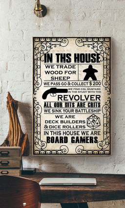 In This Bar We're Board Gamers Motivation Quote For Game Center Decor Canvas Framed Prints, Canvas Paintings Wrapped Canvas 12x16