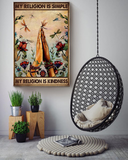 My Religion Is Kindness Women Gift For Black Women Flower Shop Canvas Framed Prints, Canvas Paintings Wrapped Canvas 16x24