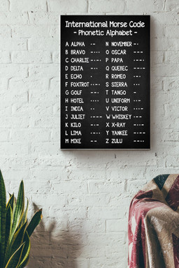 International Morse Code Phonetic Alphabet Canvas Aviation Knowledge Gift For Flight Engineer Flight Attendants Pilot Control Tower Worker Canvas Gallery Painting Wrapped Canvas Framed Prints, Canvas Paintings Wrapped Canvas 8x10