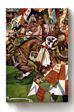 Ivanhoe Sir Walter Scott Fairy Tales Illustrations By Maurice Greiffenhagen 03 Canvas Wrapped Canvas 8x10