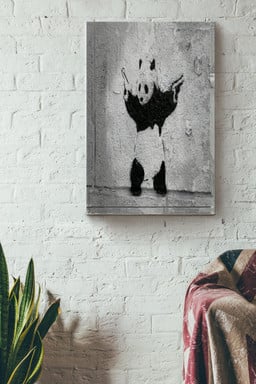 Pangun Panda Black And White Canvas Decor Gift For Panda Lover Animal Lover Canvas Gallery Painting Wrapped Canvas Framed Prints, Canvas Paintings Wrapped Canvas 8x10