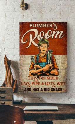 Plumber's Room Lays Pipe Gets Wet And Has A Big Snake For Canvas Gallery Painting Wrapped Canvas Framed Prints, Canvas Paintings Wrapped Canvas 12x16