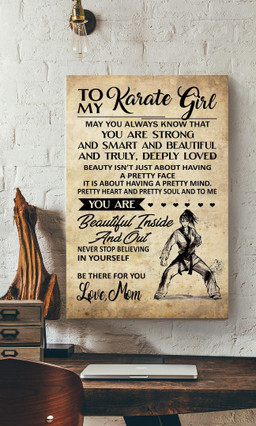 Inspiration Letter From Mom To Karate Daughter Vintage Gift For Birthday Bedroom Decor Canvas Framed Prints, Canvas Paintings Wrapped Canvas 12x16