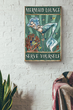 Mermaid Lounge Serve Yourself Canvas Gallery Painting Wrapped Canvas  Wrapped Canvas 8x10