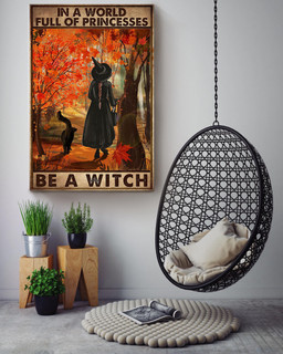 In A World Full Of Princess Be A Witch Halloween Wall Decor Gift For Pumpkin Carving Ideas Halloween Decorations Witch Lover Canvas Wrapped Canvas 16x24