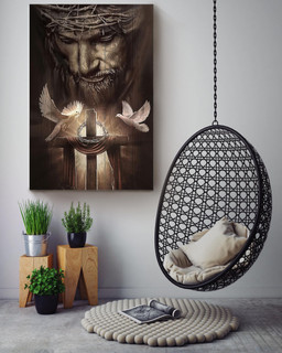 Jesus And Dove Christian Believer Catholic Canvas Framed Prints, Canvas Paintings Wrapped Canvas 16x24