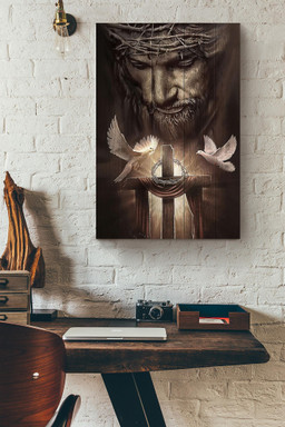 Jesus And Dove Christian Believer Catholic Canvas Framed Prints, Canvas Paintings Wrapped Canvas 20x30