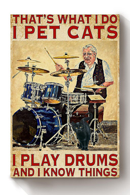 Pet Cats I Play Drums Animal Gift For Cat Lover International Cat Day Kitten Foster Drum Player Canvas Framed Prints, Canvas Paintings Wrapped Canvas 8x10