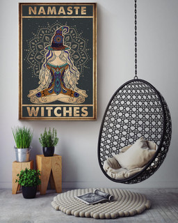 Namaste Withces Halloween Wall Decor Gift For Pumpkin Carving Ideas Halloween Decorations Witch Lover Canvas Wrapped Canvas 16x24