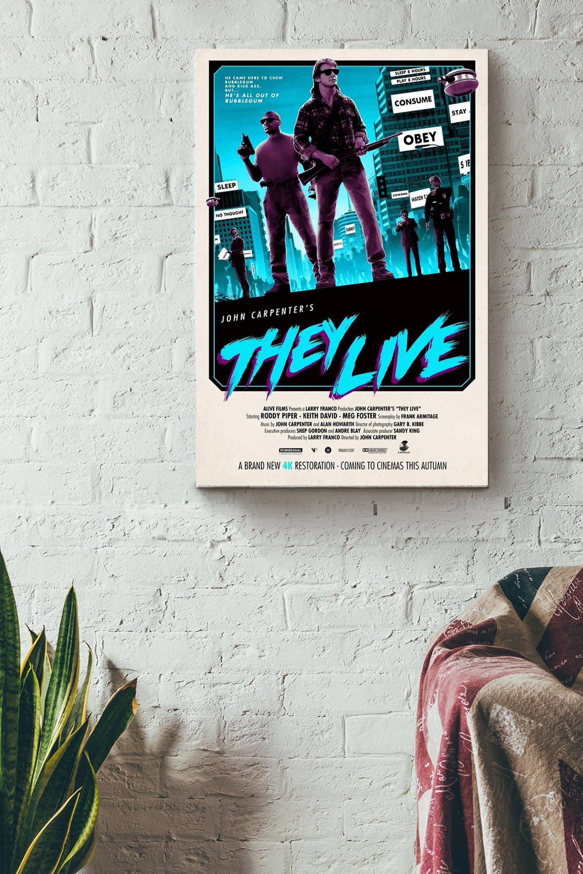 John Carpenter They Live Fan Made Canvas Movie Canvas Gallery Painting Wrapped Canvas Framed Prints, Canvas Paintings Wrapped Canvas 8x10