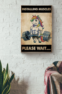 Installing Muscles Please Wait Lifting Unicorn Canvas Canvas Gallery Painting Wrapped Canvas  Wrapped Canvas 8x10