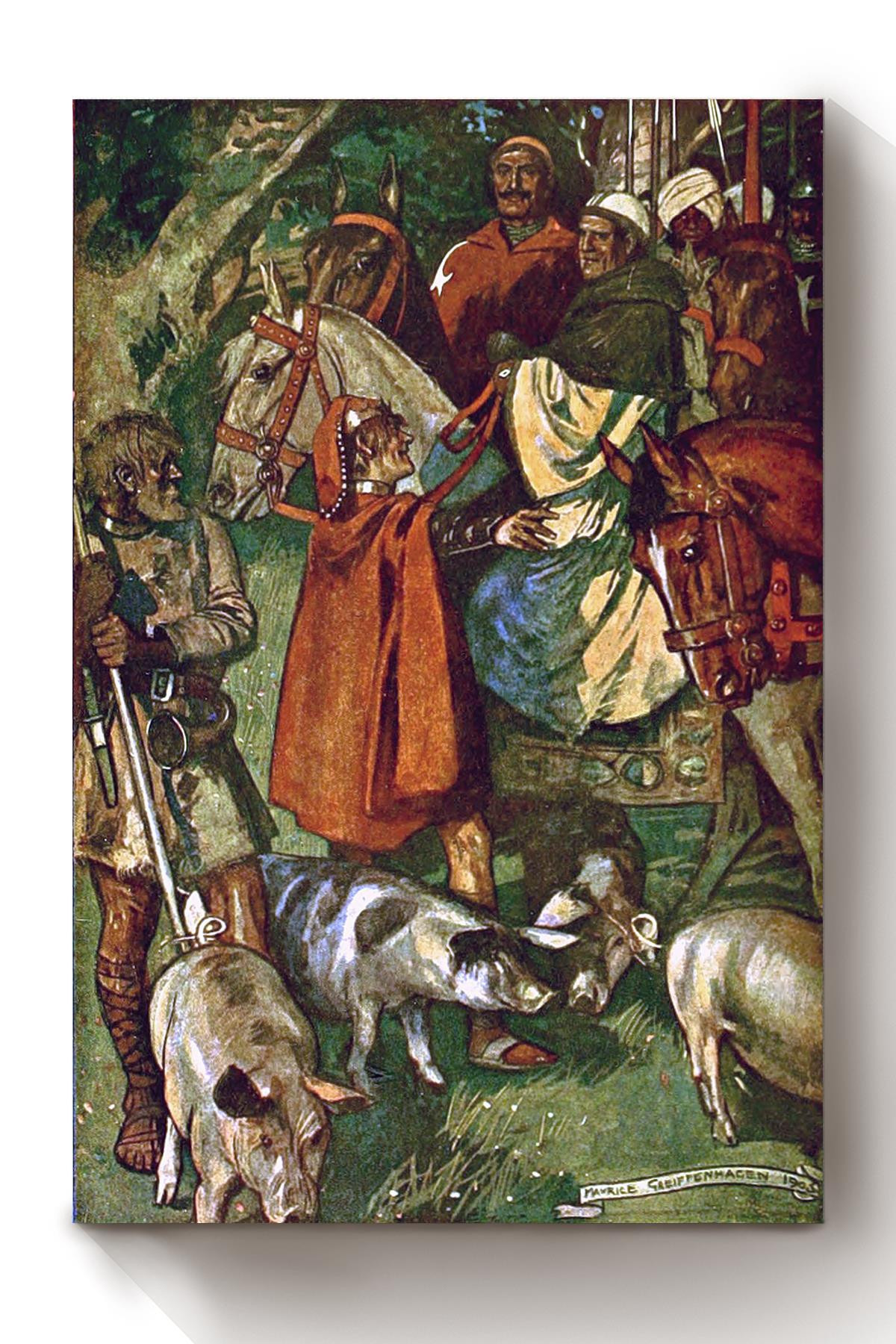 Ivanhoe Sir Walter Scott Fairy Tales Illustrations By Maurice Greiffenhagen 01 Canvas Wrapped Canvas 8x10