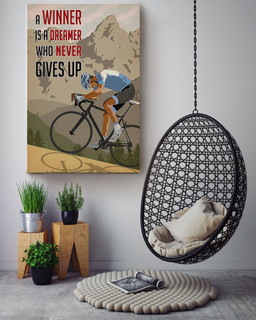 Inspirational Cycling Quotes A Winner Is A Dreamer Who Never Gives Up Wall Arrt For Canvas Gallery Painting Wrapped Canvas  Wrapped Canvas 16x24