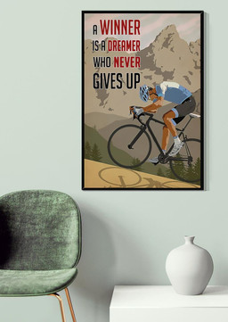 Inspirational Cycling Quotes A Winner Is A Dreamer Who Never Gives Up Wall Arrt For Canvas Gallery Painting Wrapped Canvas  Wrapped Canvas 20x30