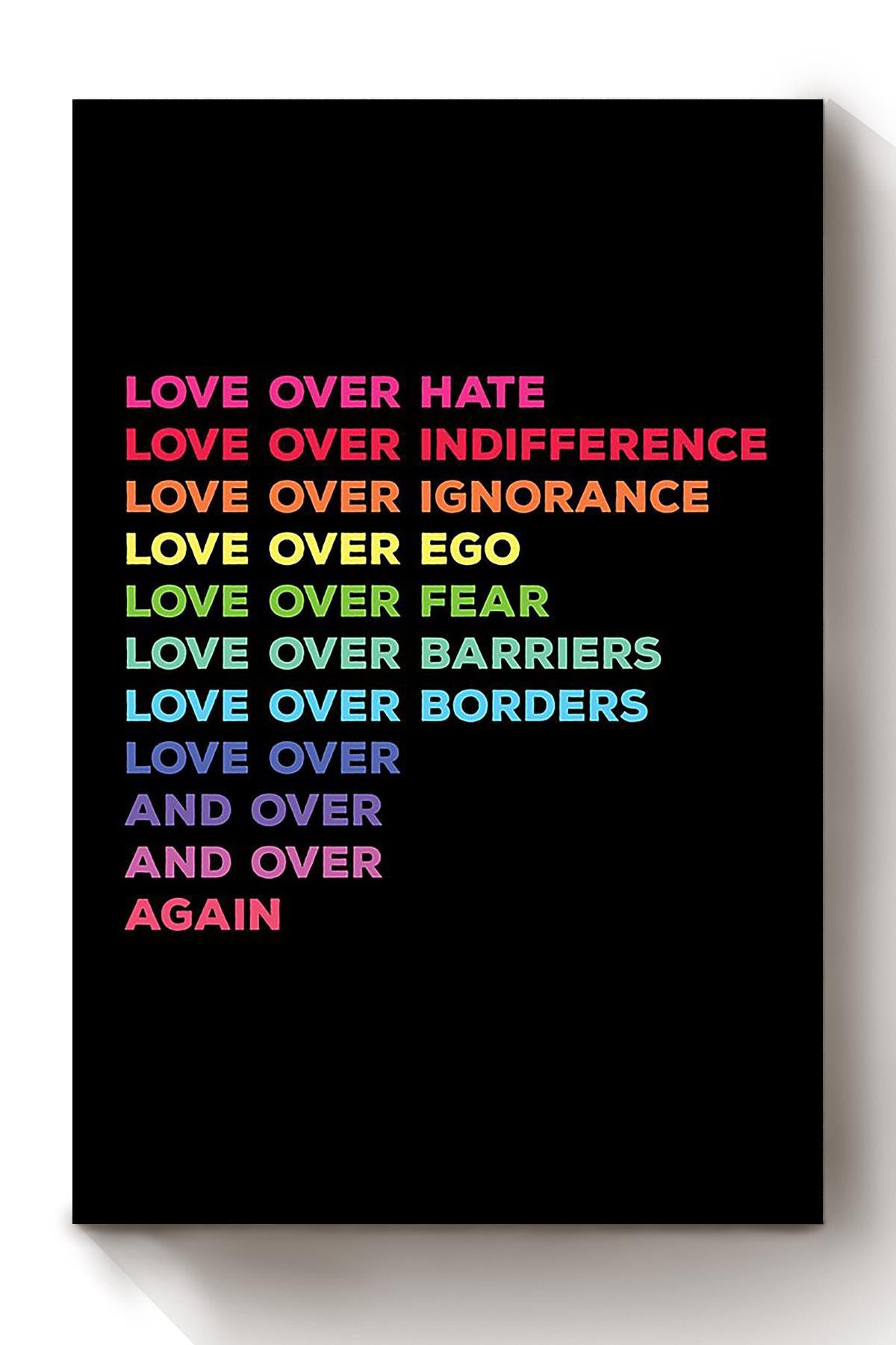Love Over Everything Just Love Lovespoon Gift For All Gender Orientation Gender Identity Pride Month Canvas Wrapped Canvas 8x10