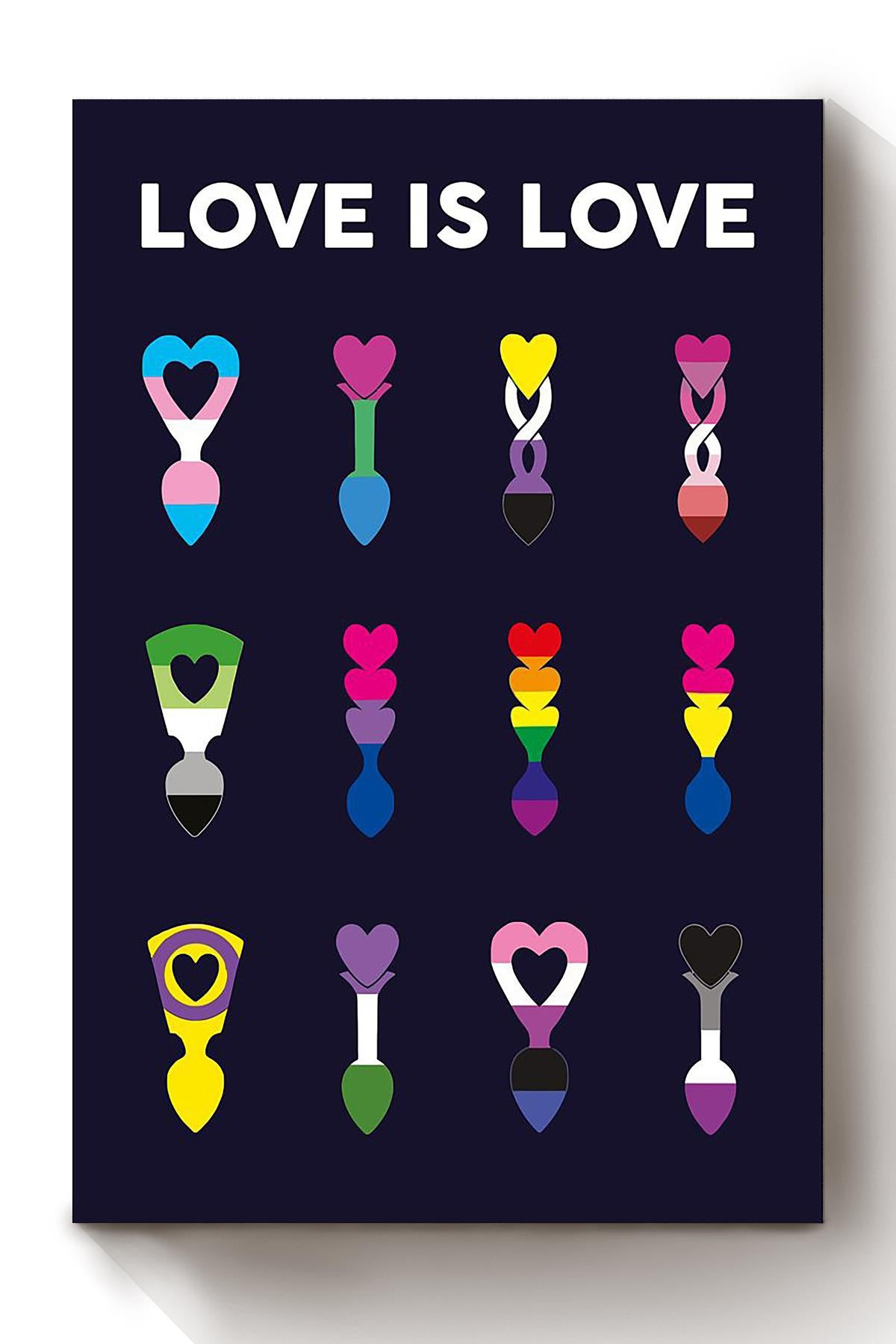Love Is Love Lgbt Flag Lovespoon Gift For All Gender Orientation Gender Identity Happy Pride Month Canvas Wrapped Canvas 8x10
