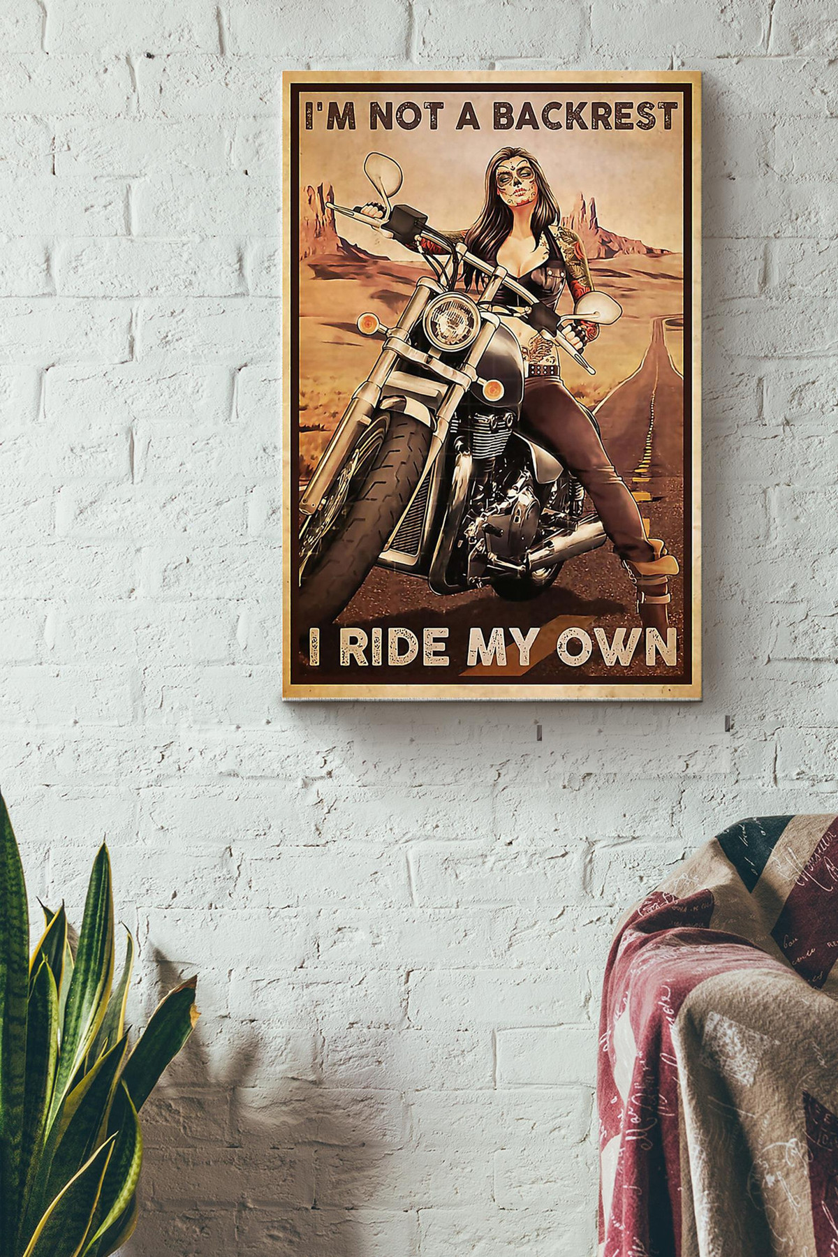 Im Not Backrest I Ride My Own Canvas Decor Canvas Gift For Girl Girlfriend Henna Drawing Lover Tattoo Lover Dirt Bike Lover Raccer Racing Club Motorcycle Club Canvas Gallery Painting Wrapped Canvas  Wrapped Canvas 8x10