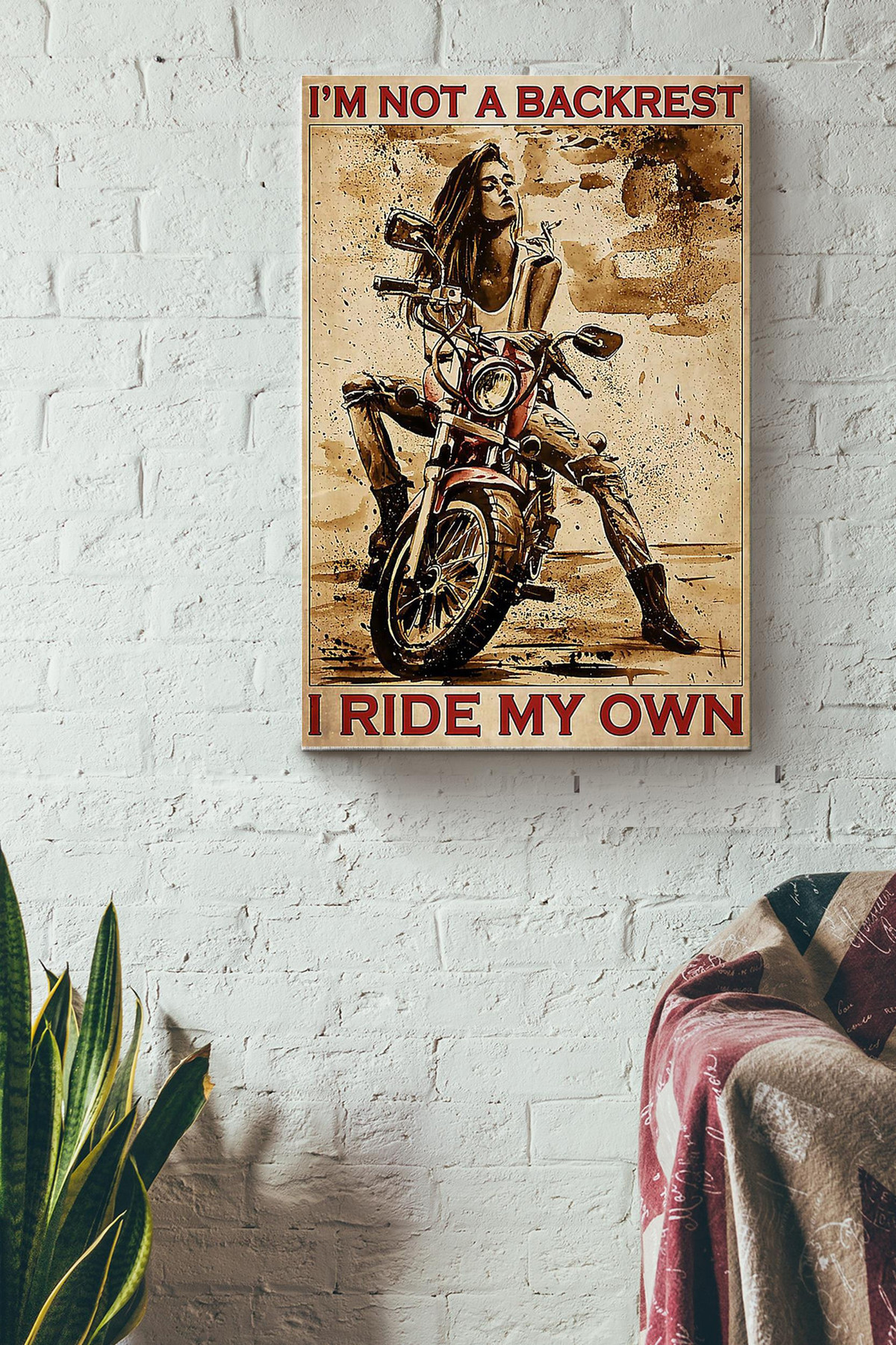 Im Not Backrest I Ride My Own Canvas Decor Canvas Gift For Girl Girlfriend Smoking Lover Tattoo Lover Dirt Bike Lover Raccer Racing Club Motorcycle Club Canvas Gallery Painting Wrapped Canvas Framed Prints, Canvas Paintings Wrapped Canvas 8x10