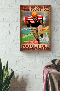 Movation Rugby Lover Vintage Retro Style Canvas Wrapped Canvas 12x16