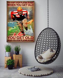 Movation Rugby Lover Vintage Retro Style Canvas Wrapped Canvas 16x24