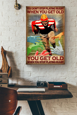 Movation Rugby Lover Vintage Retro Style Canvas Wrapped Canvas 20x30