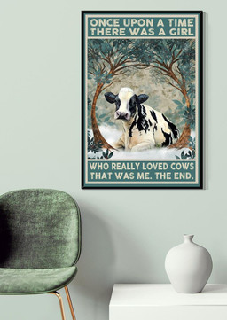 Once Upon A Time Girl Loved Cows Cute Quotes For Kid's Bedroom Decor Canvas Gallery Painting Wrapped Canvas Framed Prints, Canvas Paintings Wrapped Canvas 20x30