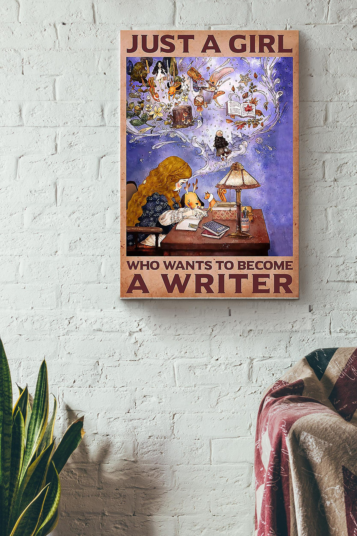 Just A Girl Who Wants To Become A Writer Canvas Gallery Painting Wrapped Canvas  Wrapped Canvas 8x10