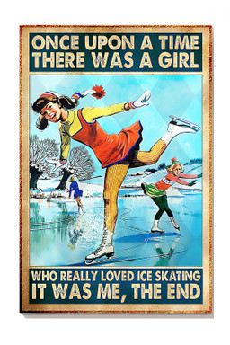 Once Upon A Time There Was A Girl Who Really Loved Ice Skating Gift For Ice Skater Skating Rink Decor Canvas Gallery Painting Wrapped Canvas Framed Prints, Canvas Paintings Wrapped Canvas 8x10
