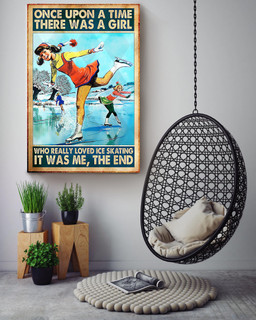 Once Upon A Time There Was A Girl Who Really Loved Ice Skating Gift For Ice Skater Skating Rink Decor Canvas Gallery Painting Wrapped Canvas Framed Prints, Canvas Paintings Wrapped Canvas 16x24
