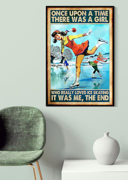 Once Upon A Time There Was A Girl Who Really Loved Ice Skating Gift For Ice Skater Skating Rink Decor Canvas Gallery Painting Wrapped Canvas Framed Prints, Canvas Paintings Wrapped Canvas 20x30