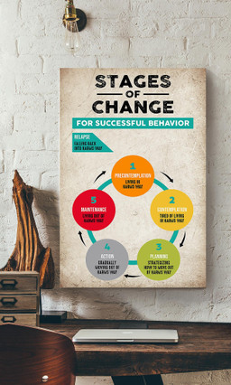 Psychological Stages Of Change For Successful Behavior Knowledge For Therapist Counselor Office Decor Canvas Gallery Painting Wrapped Canvas Framed Prints, Canvas Paintings Wrapped Canvas 12x16