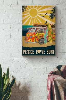 Peace Love Surf Surfin In Hawaii Vintage Canvas Canvas Gallery Painting Wrapped Canvas  Wrapped Canvas 8x10