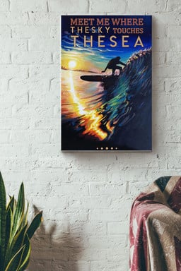 Meet Me Where The Sky Touches The Sea Surfing Canvas Sport Gift For Women Men Surfer Sea Lover Surfing Lover Athletes Canvas Gallery Painting Wrapped Canvas Framed Prints, Canvas Paintings Wrapped Canvas 8x10