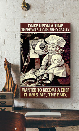 Once Upon A Time Girl Wanted To Become A Chef Motivation Quotes For Kid's Bedroom Decor Canvas Gallery Painting Wrapped Canvas Framed Prints, Canvas Paintings Wrapped Canvas 12x16