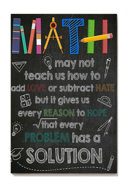 Math Motivation Quote Gift For Math Class Decor Student Mathematician Teacher Canvas Framed Prints, Canvas Paintings Wrapped Canvas 8x10