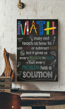Math Motivation Quote Gift For Math Class Decor Student Mathematician Teacher Canvas Framed Prints, Canvas Paintings Wrapped Canvas 12x16