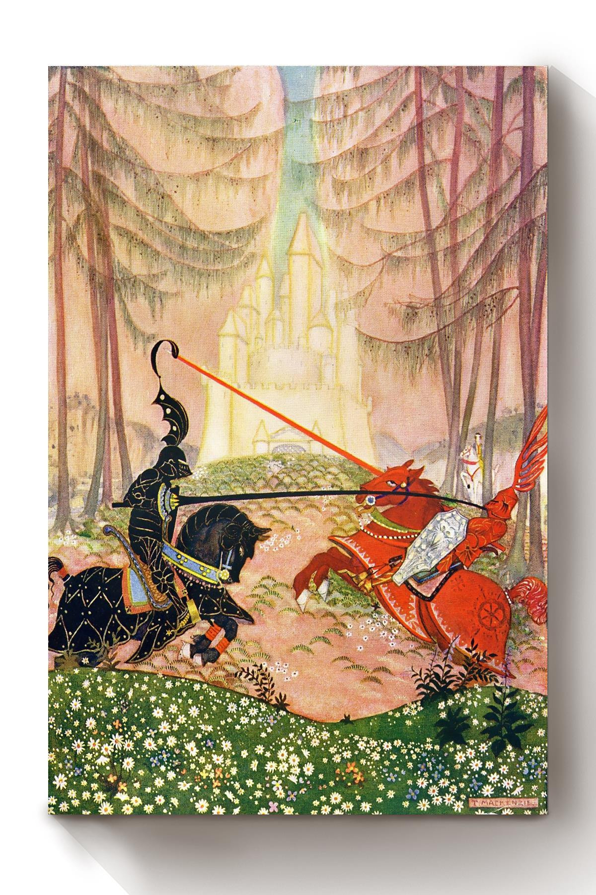 King Arthur And His Knights Of The Round Table Fairy Tales Illustration By Mackenzie 05 Canvas Wrapped Canvas 8x10
