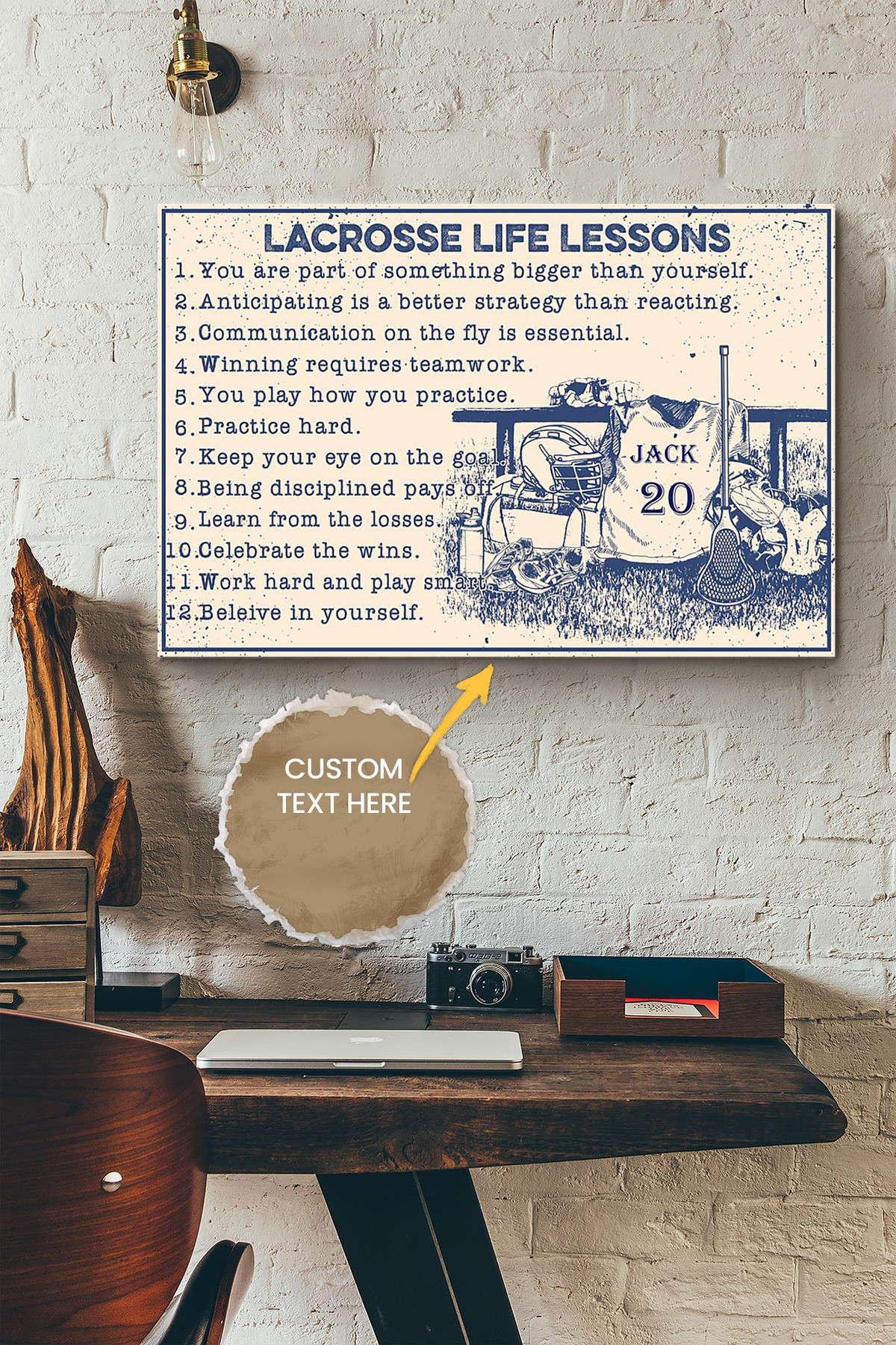 Lacrosse Life Lessons Personalized Canvas Sport Gift For Lacrosse Player Lacrosse Lover Canvas Gallery Painting Wrapped Canvas Framed Prints, Canvas Paintings Wrapped Canvas 8x10