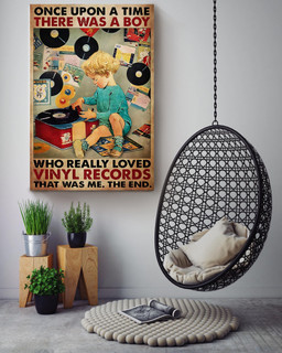 Once Upon A Time There Was A Boy Who Really Loved Vinyl Records Music For Music Lover Boy Room Decor Canvas Gallery Painting Wrapped Canvas Framed Prints, Canvas Paintings Wrapped Canvas 16x24
