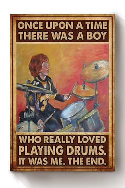 Once Upon A Time Girl Loved Playing Drums Gift For Drummer Drum Lover Music Band Lover Canvas Wrapped Canvas 8x10